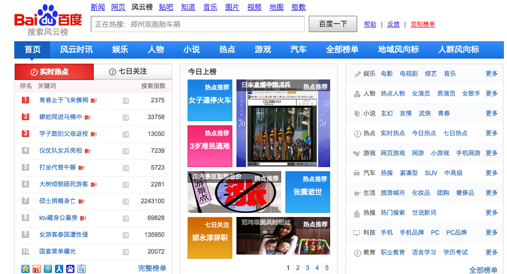 百度風(fēng)云榜